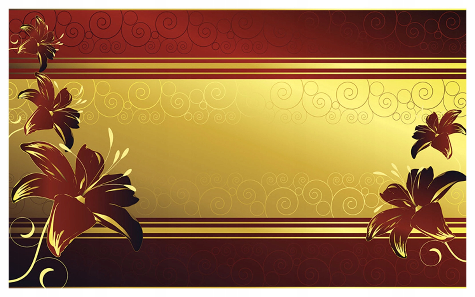 Fototapeta Lilie zlaté ornamenty červené elegantní 208x146 lepidlo