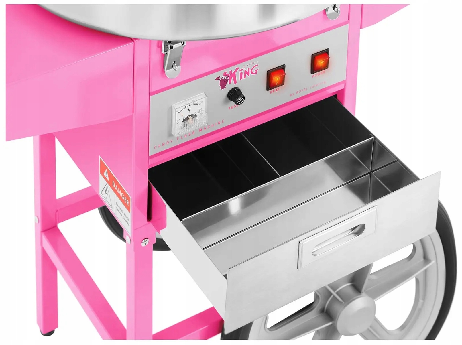 Maszyna do waty cukrowej z wózkiem 52cm Royal Catering RCZC-1200-W 10010138