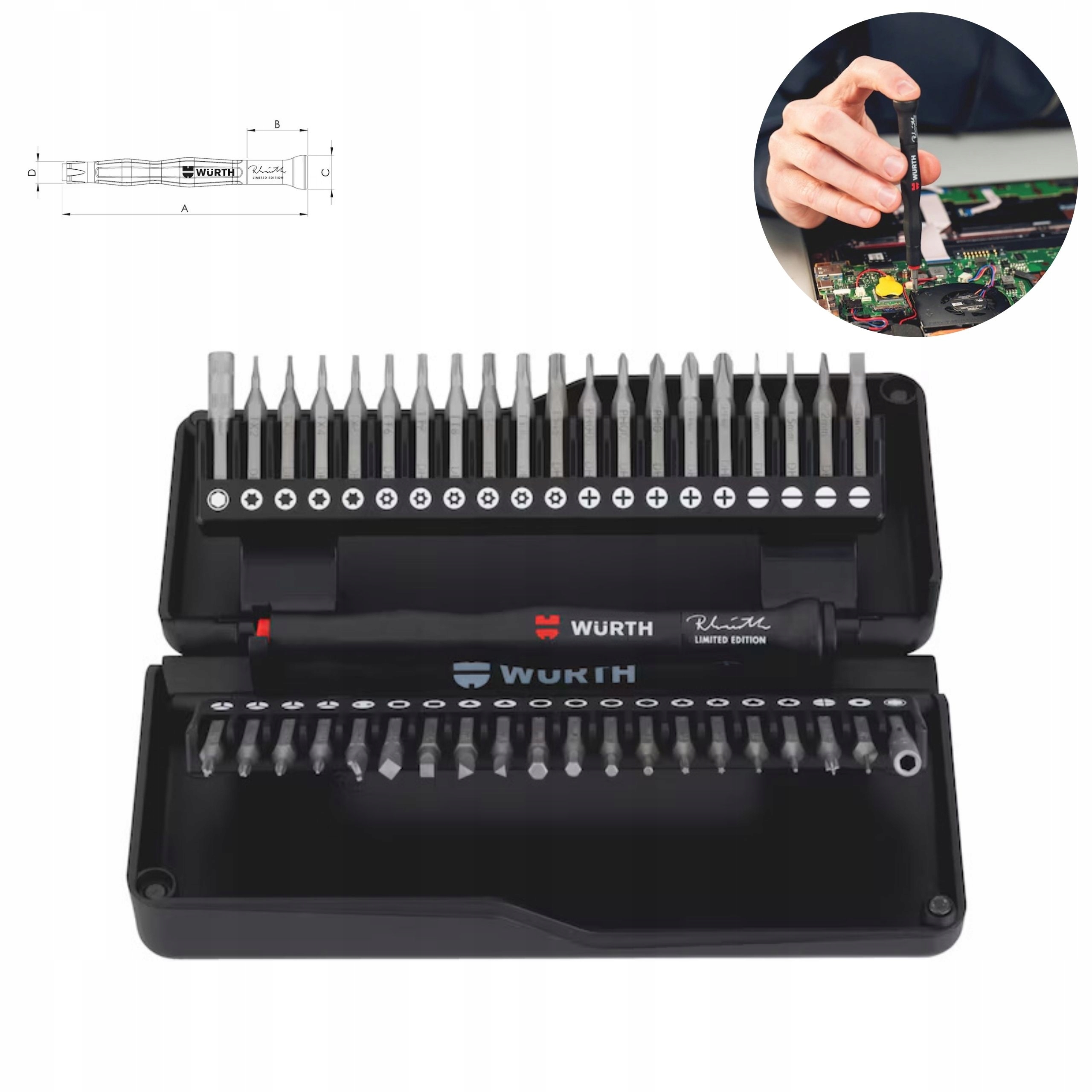 Sada presných skrutkovačov Rw Edition Wurth 41 ks Esd magnetické