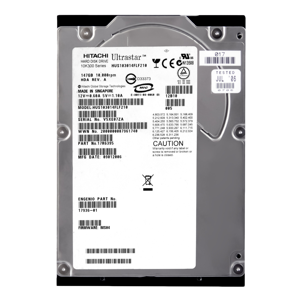 147GB 10K 16MB Fc 3.5'' HUS103014FLF210