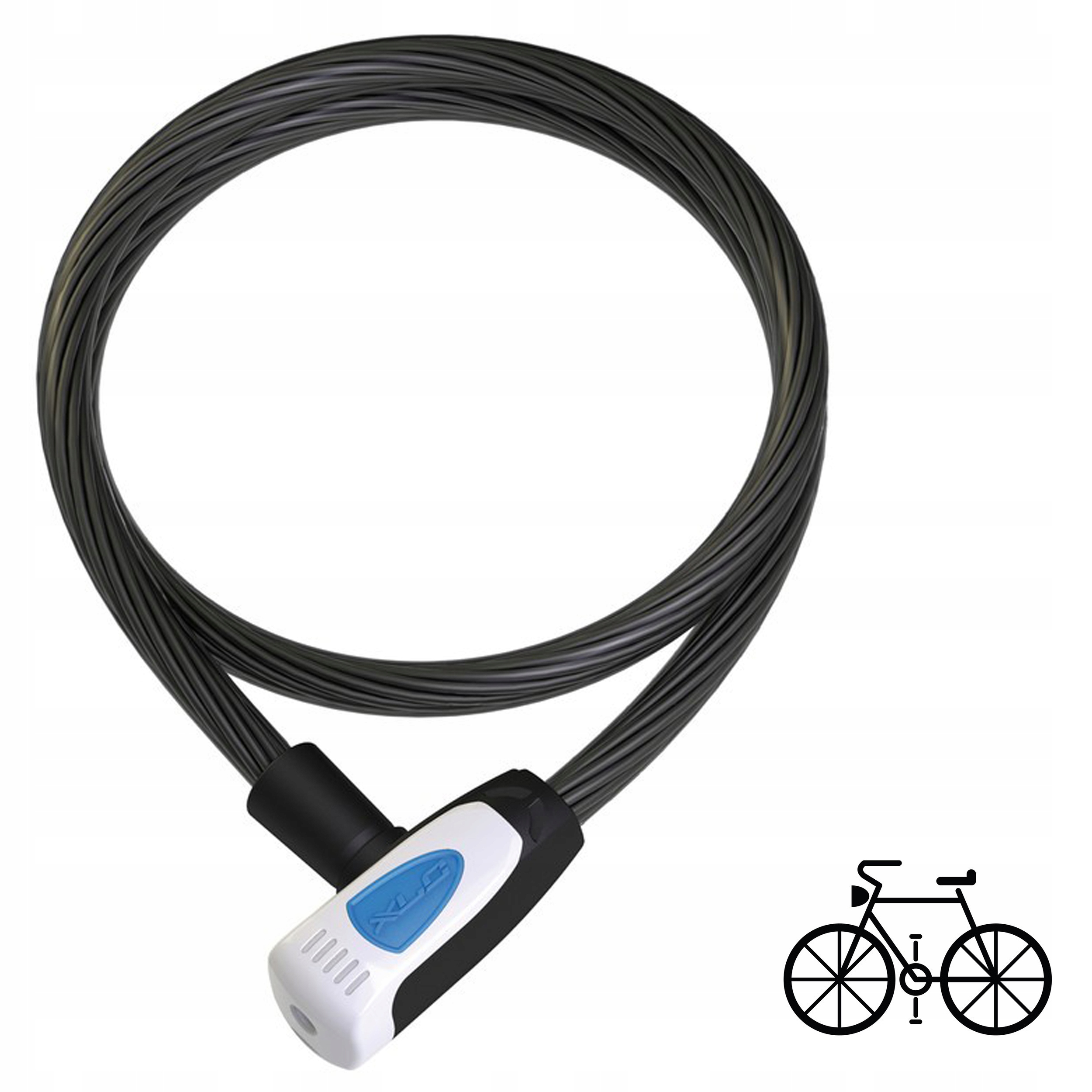 Zapięcie rowerowe XLC kluczyk Led linka 12mm 120cm