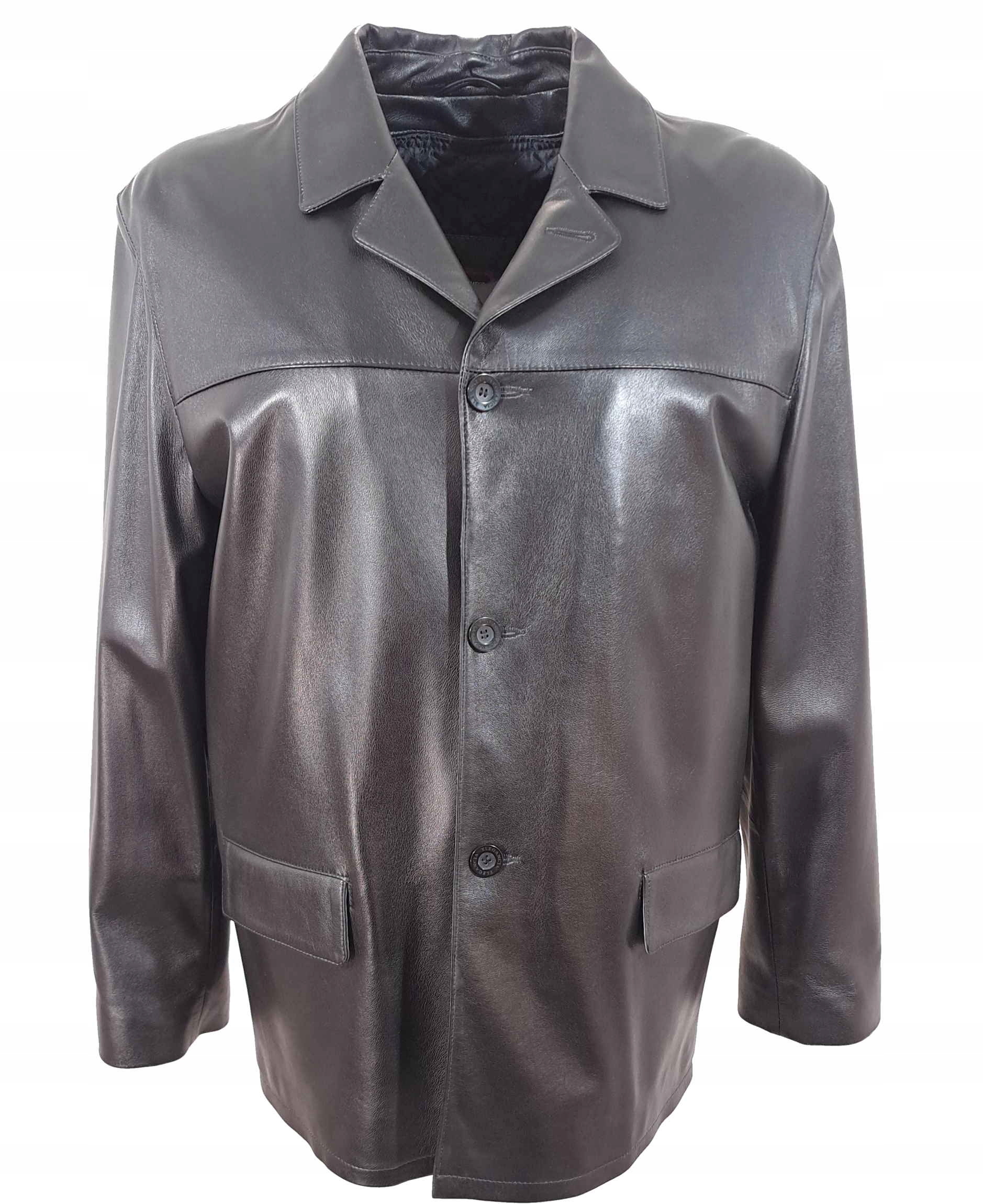 KYRTKA MĘSKA Skórzana ELEGANCKA Czarna KLASYCZNA