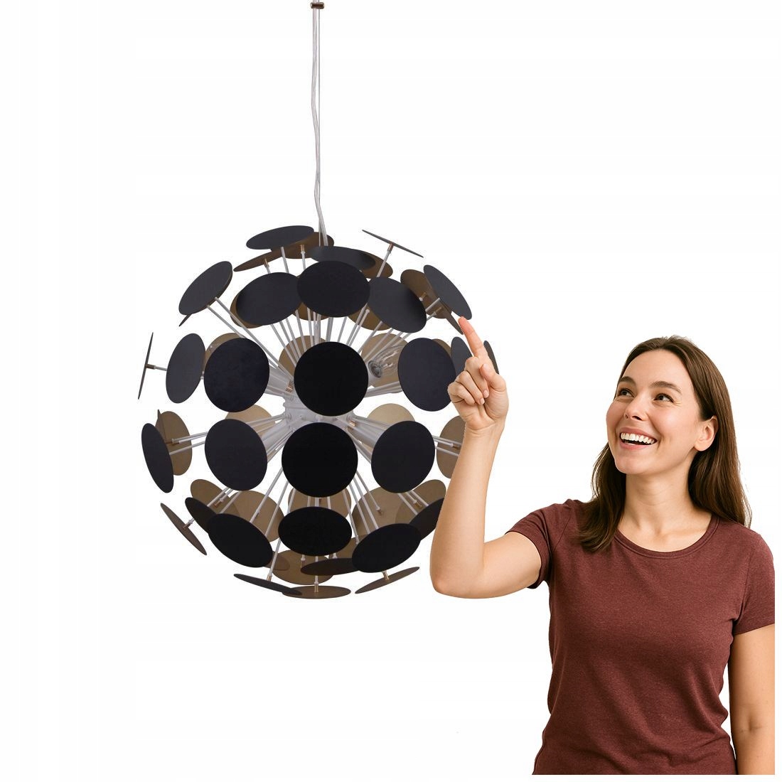 Moderní závěsná lampa Mailone, bílo-zlatá, 6xE14, Italux