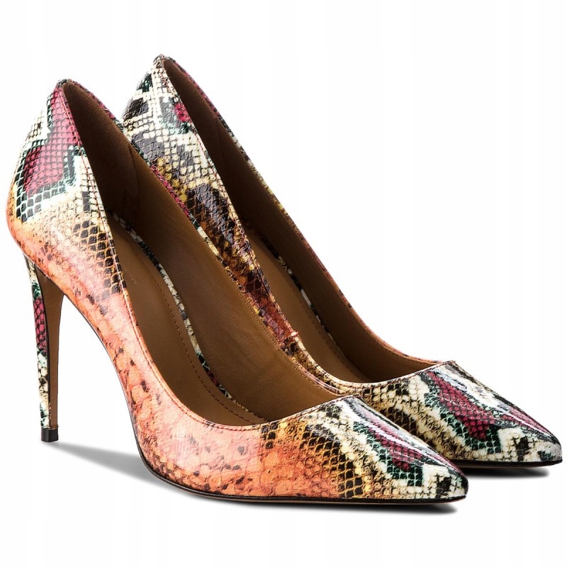 Barevné hadí lodičky kožené velmi úzké Kazar 35,5