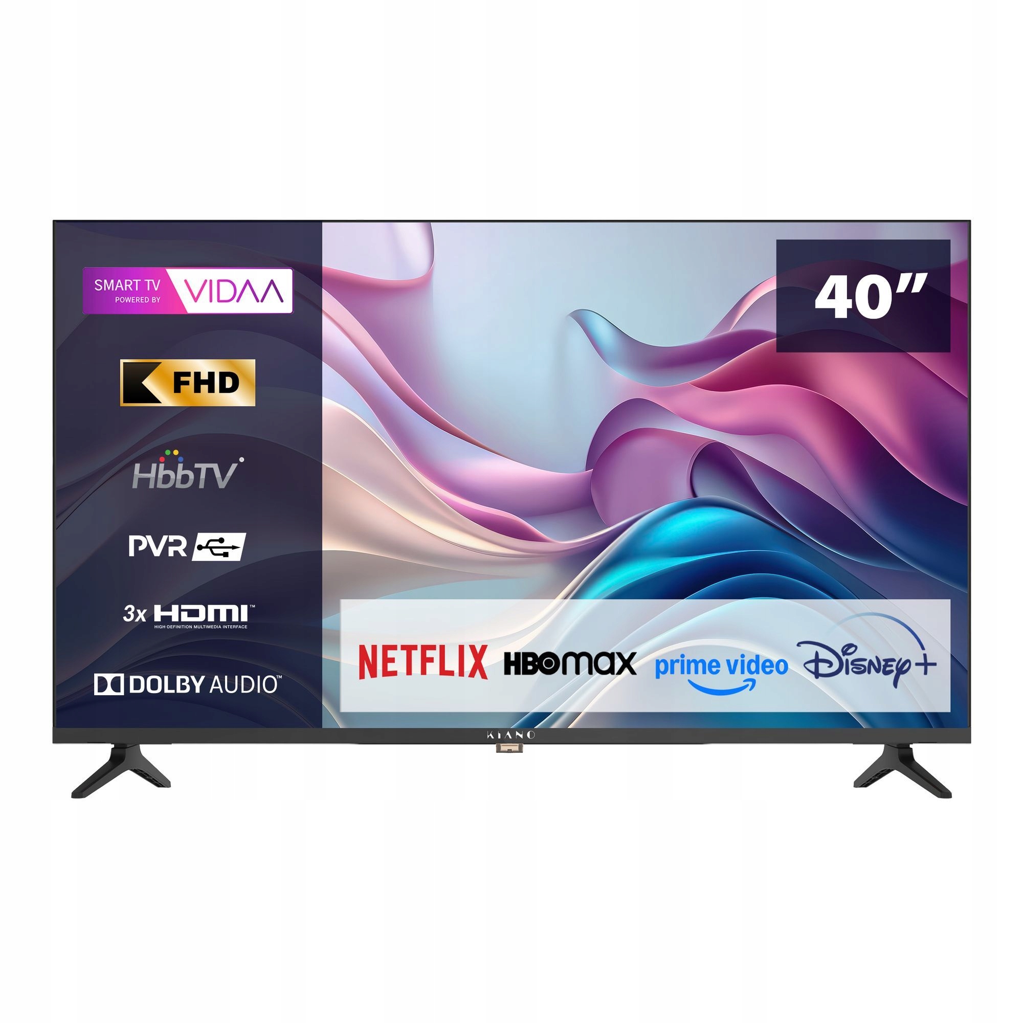 Telewizor Kiano Elegance 40” Dled Full Hd Vidaa Smart Tv Pvr Dolby Digital