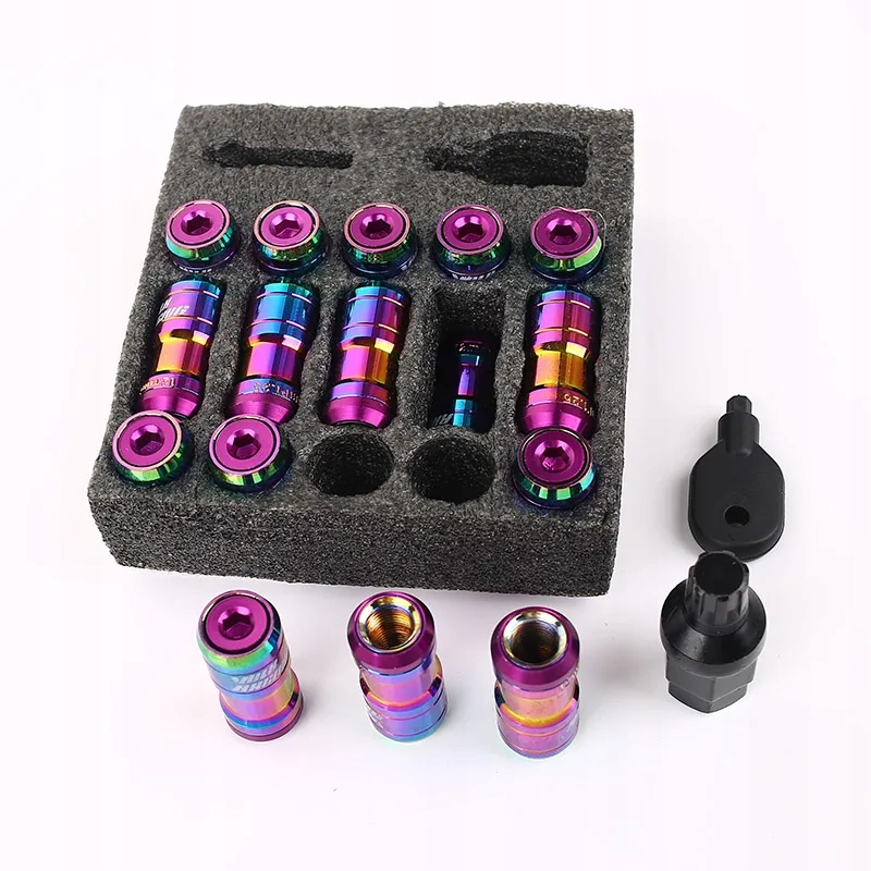 A17815 JDM Racing Concealed Heptagon Formula Steel Wheels Lock Lug Nuts