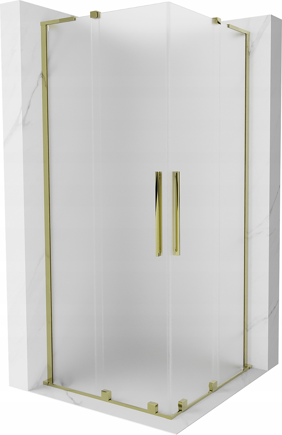 Mexen Velar L Duo posuvná kabina 90x90 cm matné sklo zlatá