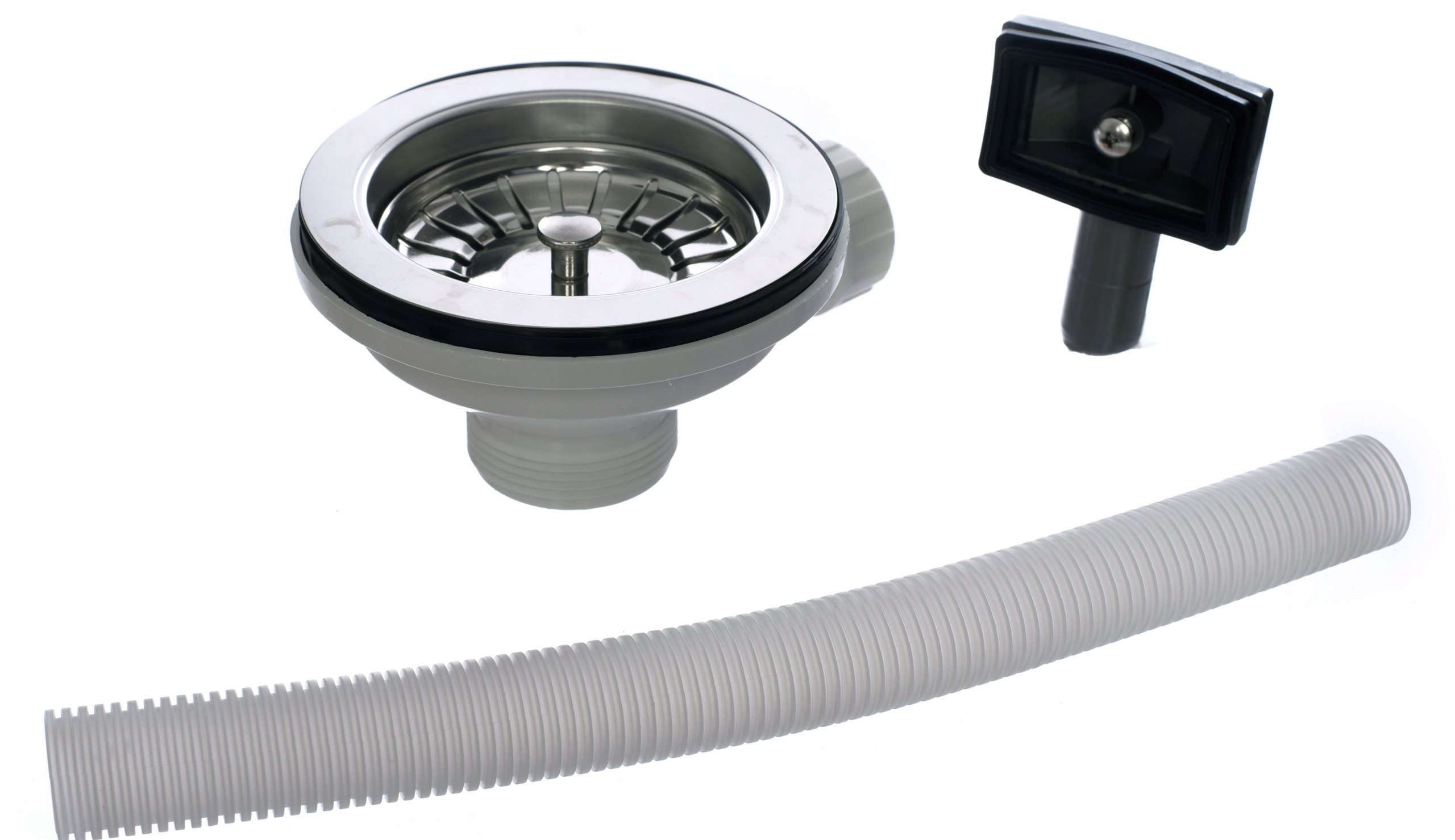 KOREK METALOWY DO ZLEWU ODPŁYW KOSZYK Z PRZELEWEM