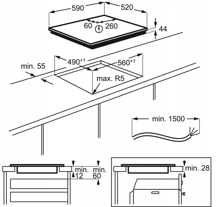 Płyta Electrolux EIV634 Sterowanie panel dotykowy
