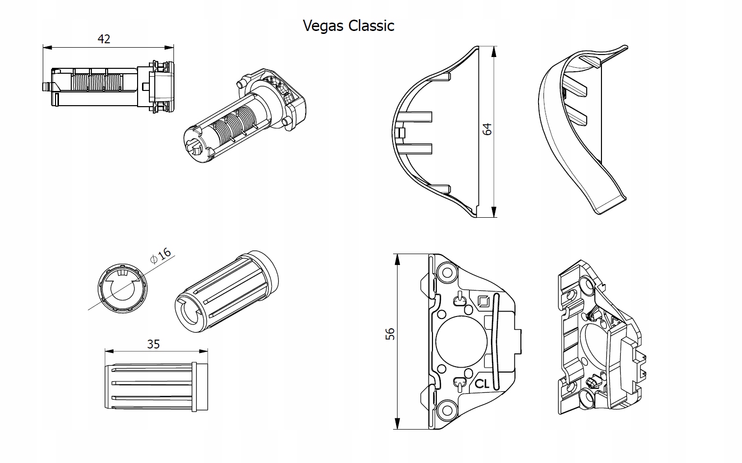 MECHANIZM BOCZKI DO ROLETY VEGAS CLASSIC KOMPLET Marka inna