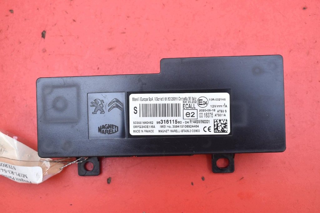 control unit module BLUETOOTH 9831611580 PEUGEOT PARTNER 3 III 18-24