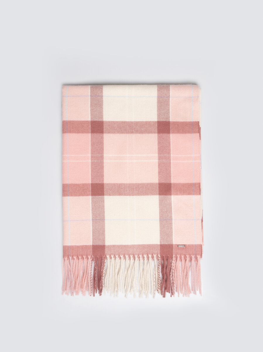 Big Star Dámská Šála Kostkovaná Růžová Saikas 601 One Size