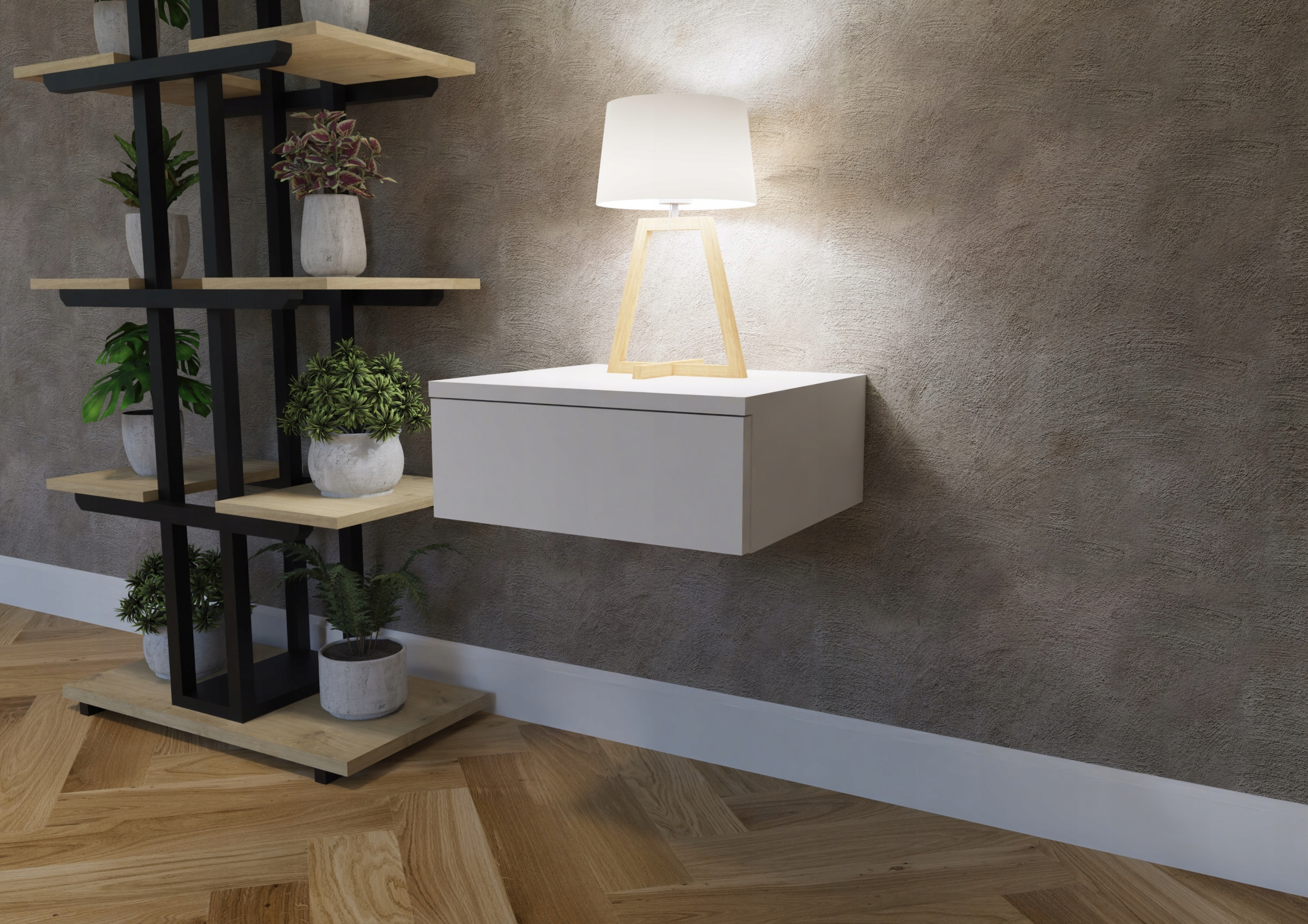 Szafka nocna wisząca, click-on, szerokość 40 cm Marka inna