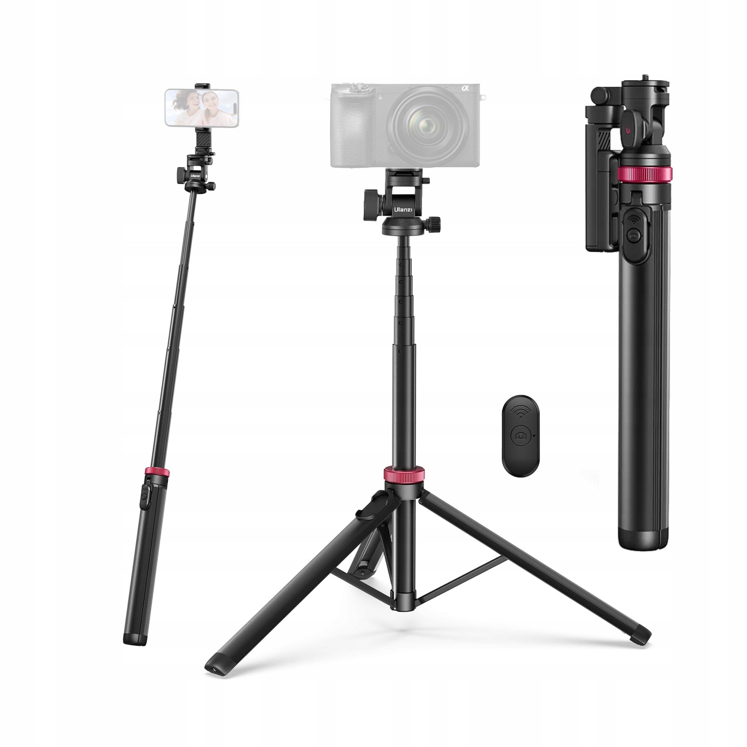 Kijek Do Selfie Statyw Tripod Z Uchwytem Na Smartfona Pilot Bluetooth