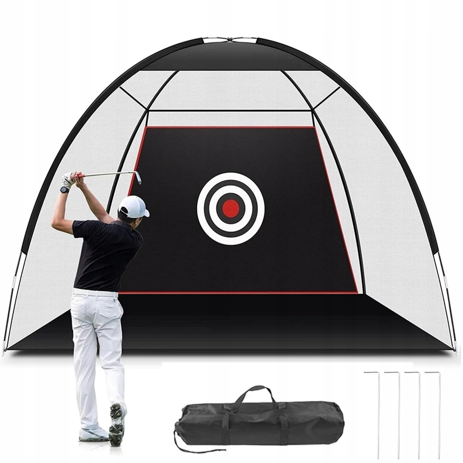 Golfowa Siatka Treningowa 2M Z Kołkami Linami Mocującymi I Torbą