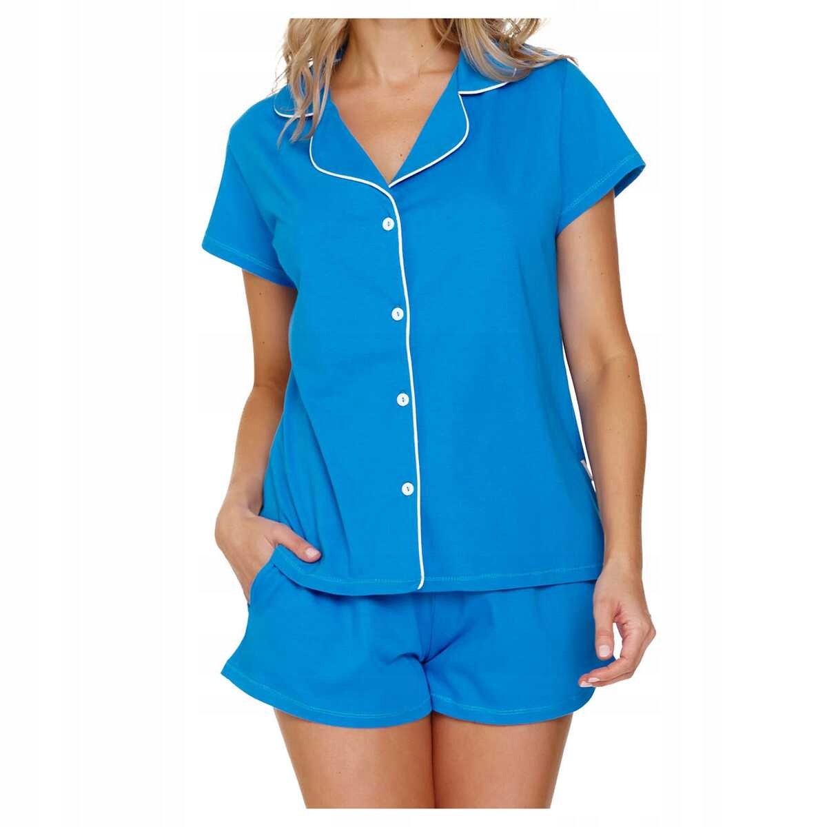 Doctor Nap Dámské bavlněné pyžamo s krátkým rukávem Pm 4122 modré L