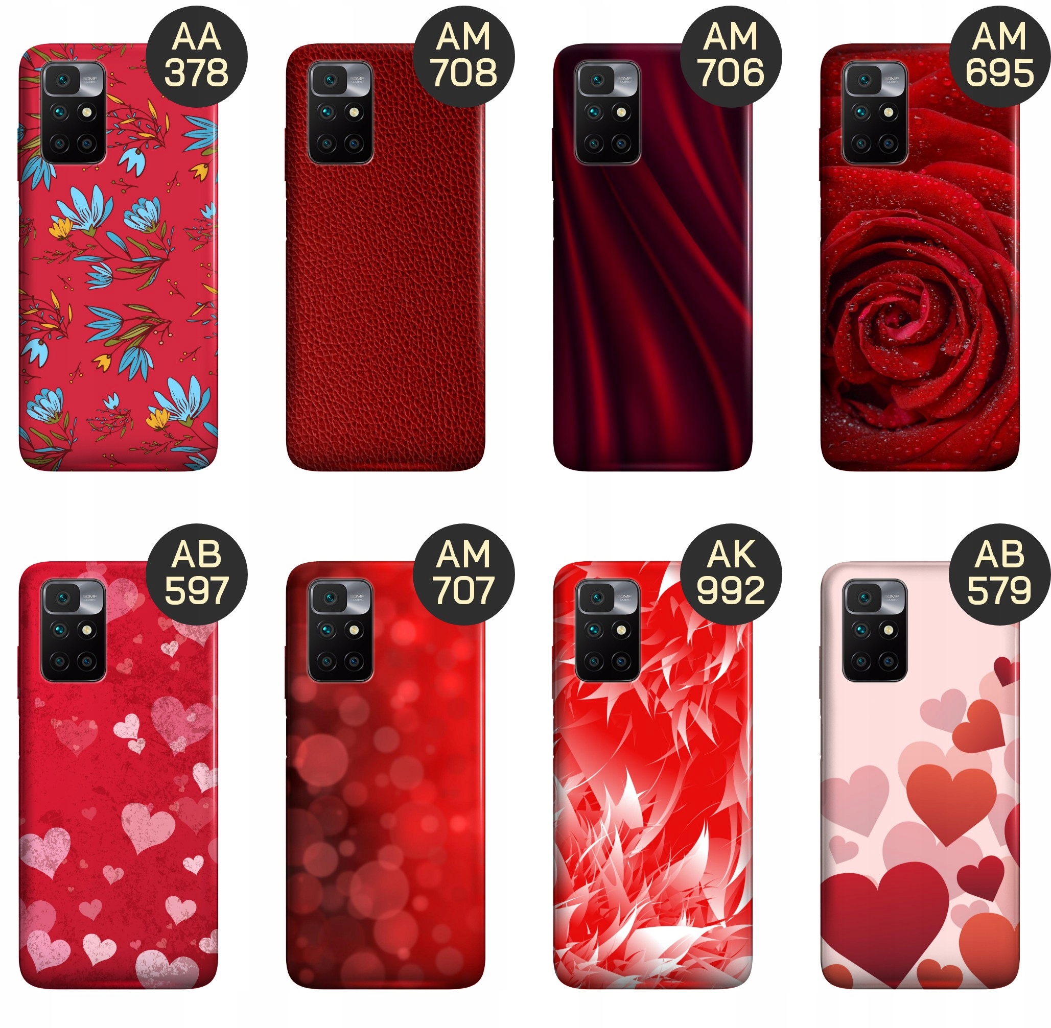 ETUI DO XIAOMI REDMI 10 WZORY CZERWONE SERCA RÓŻE OBUDOWA POKROWIEC CASE Marka Hello Case