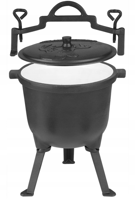 Kociołek Myśliwski 11l Żeliwny EMALIOWANY GARNEK na OGNISKO MK406 GRATIS