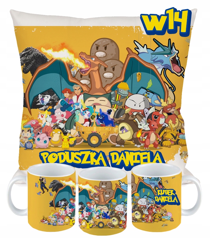 ZESTAW PODUSZKA + KUBEK POKEMON IMIĘ PREZENT Kod producenta 005