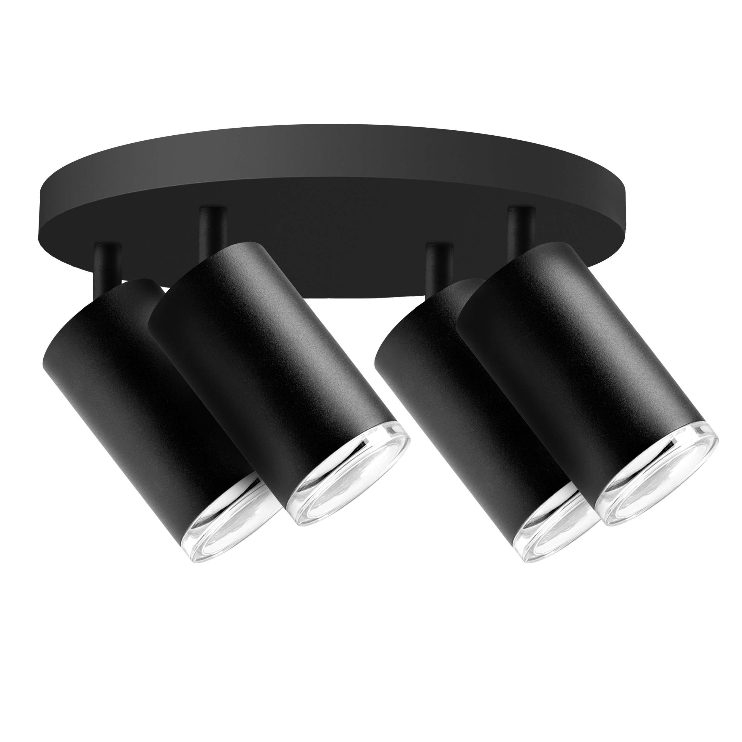 Stropní Svítidlo Turín 4xGU10 IP44 černý odolný proti stříkající vodě