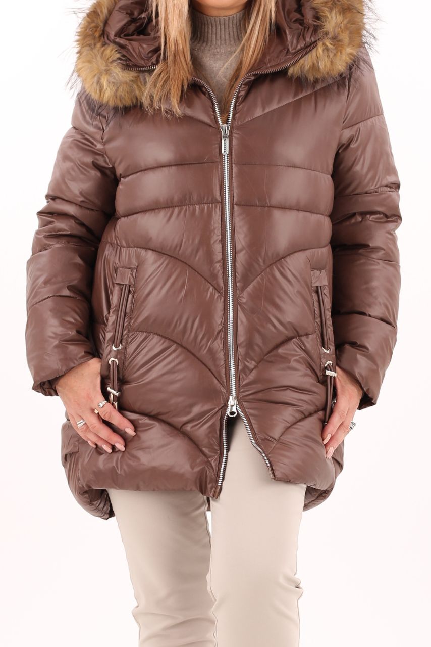 KURTKA ZIMOWA DAMSKA DUŻE ROZMIARY Z KAPTUREM PUCHOWA ELEGANCKA PIKOWANA Rodzaj puchowa