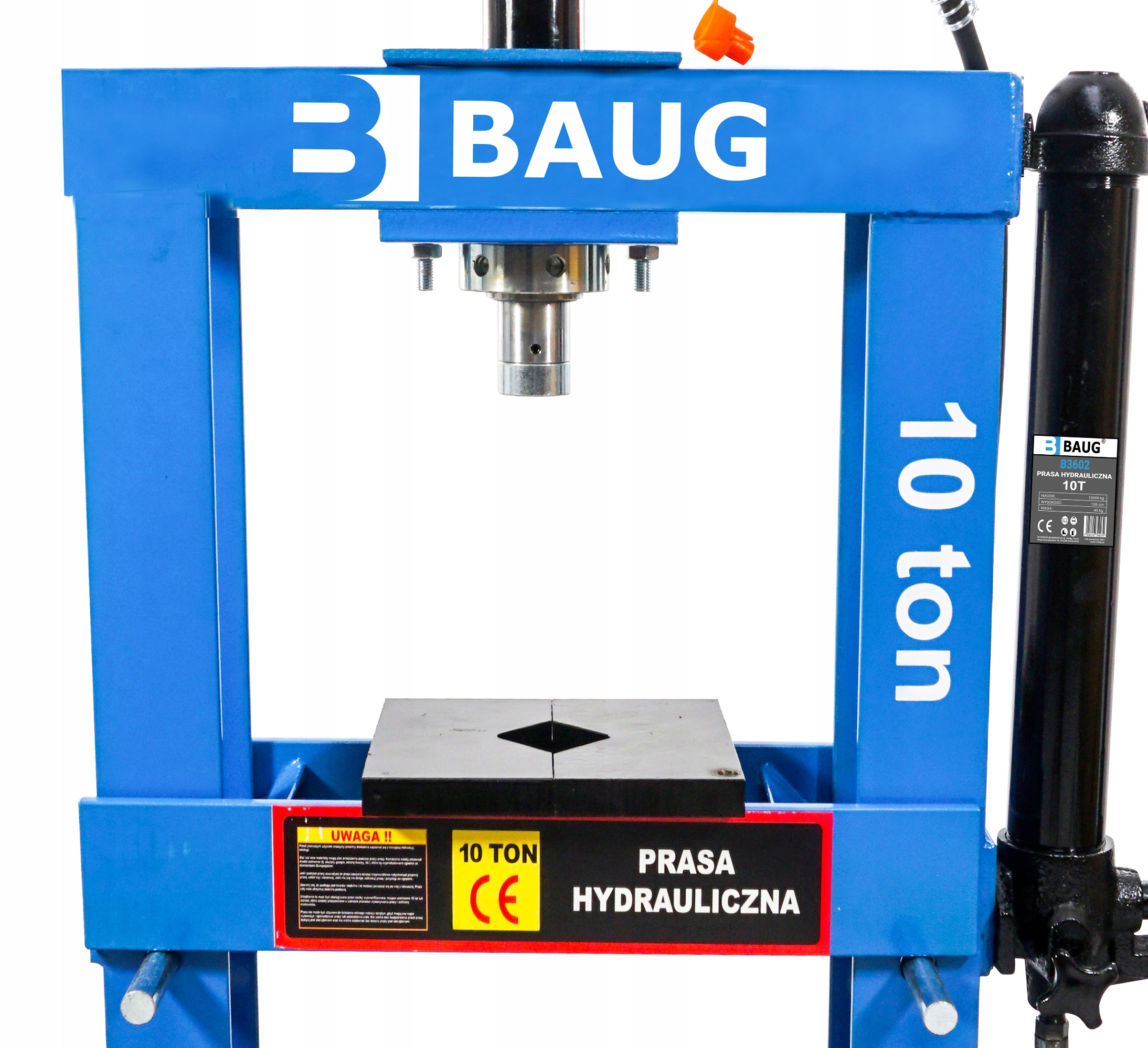PRASA HYDRAULICZNA 10T TON WARSZTATOWA RĘCZNA Z SIŁOWNIKIEM 2 PŁYTY MOCNA Kod producenta B3602