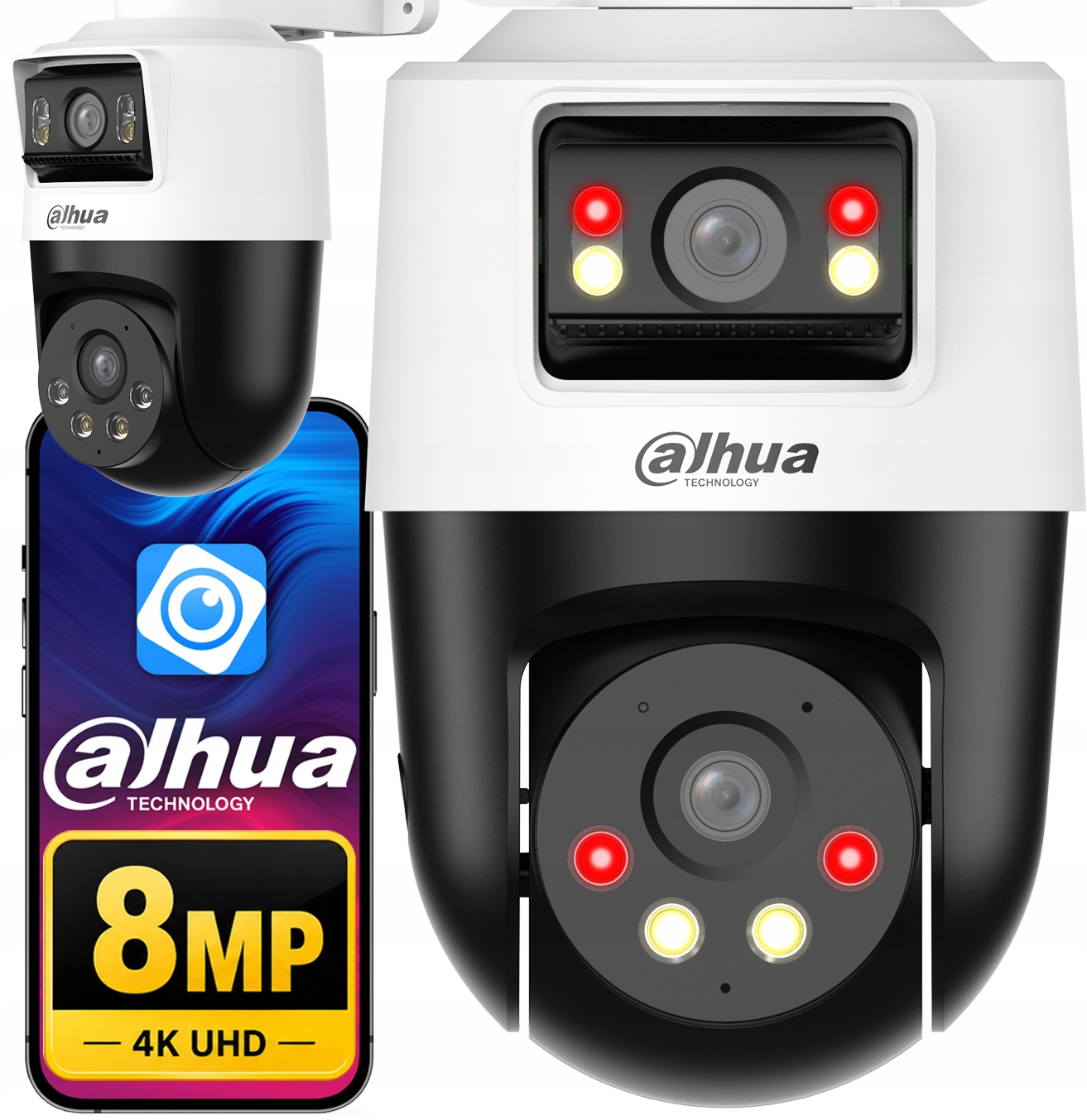 Kamera PoE Otočná 8MPx (4MP+4MP) Dual Lens Dahua Smart Light Detekce Ai