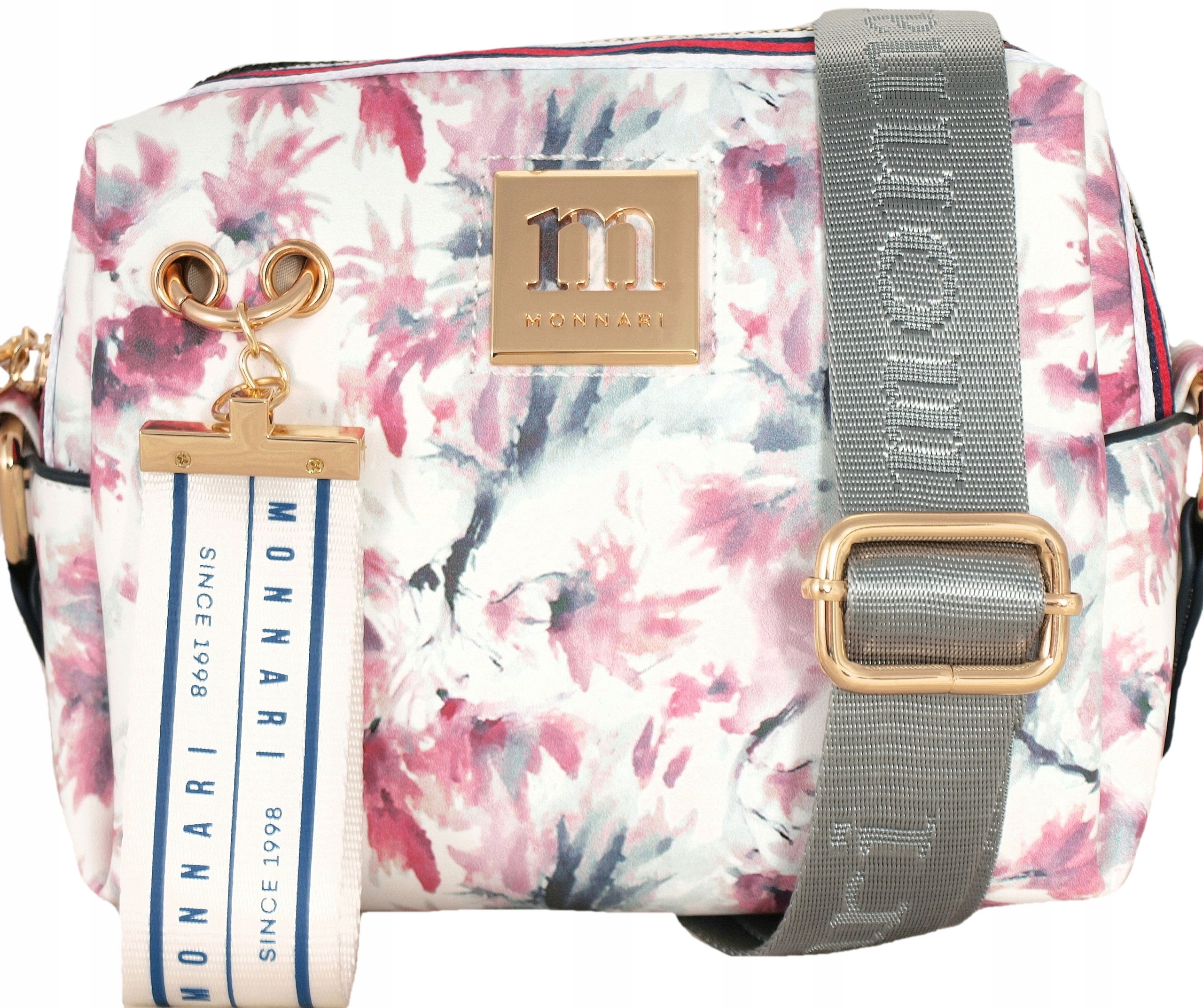 Monnari Torebka Listonoszka Damska z zawieszką Wzór Kwiatowy