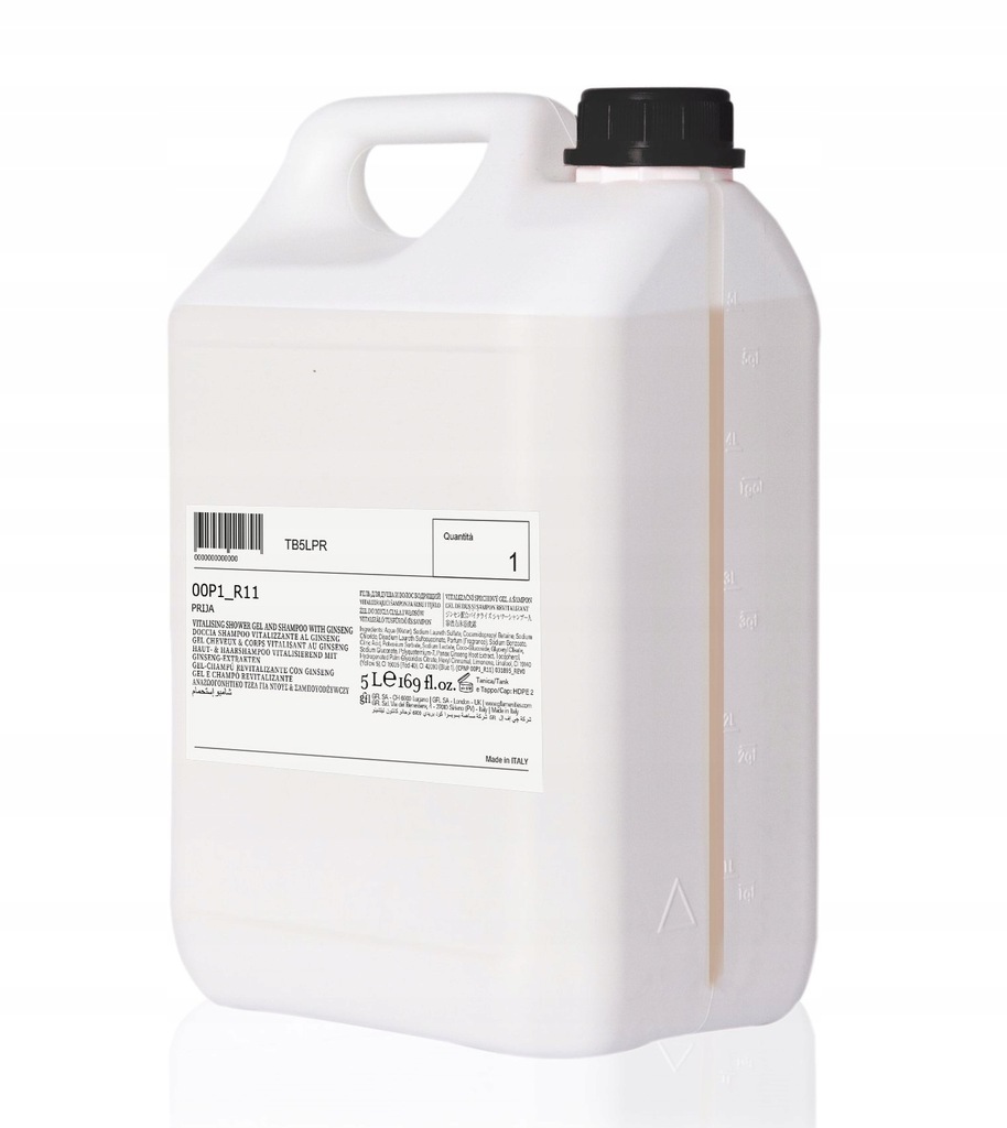 Prija 5L Szampon i Żel Pod Prysznic z Żeń-Szeniem 2w1 Premium Hotel Wegan