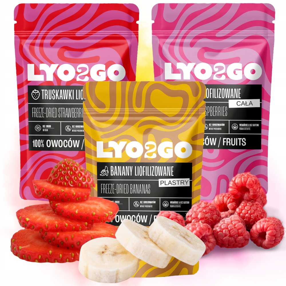 Levně 300 G Ovoce Lyofilizovaný Set 3X100 G Malina Celá Jahoda Banánové Plátky