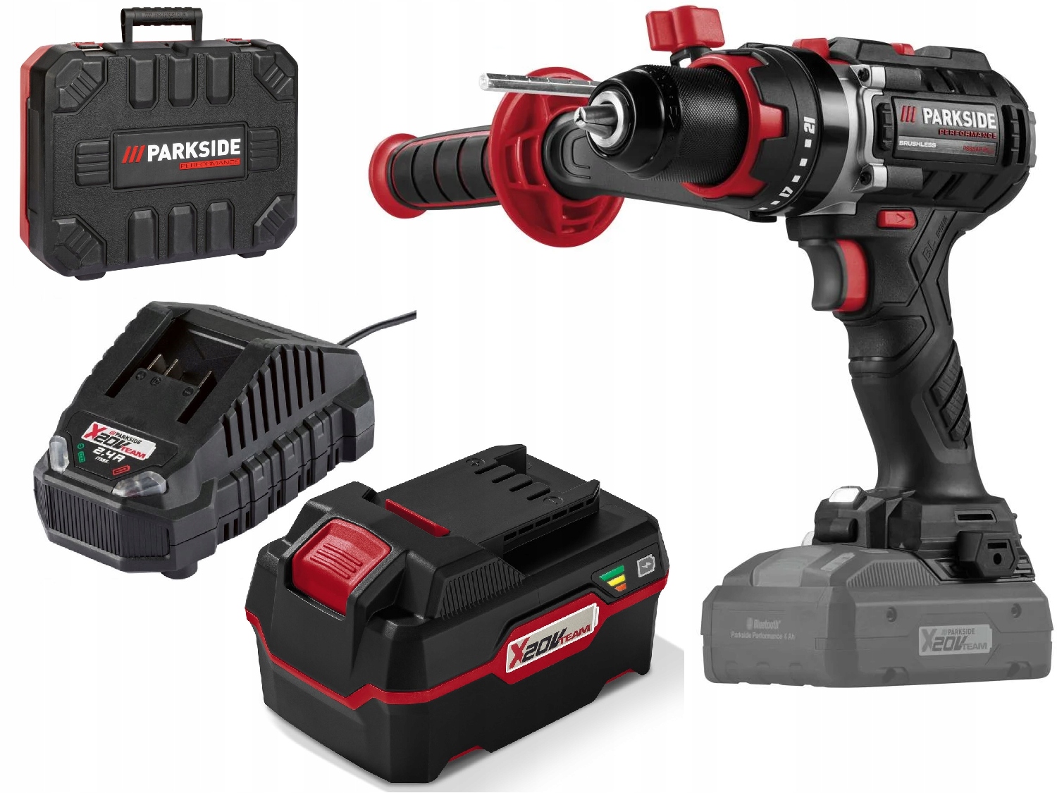 Wiertarko Wkrętarka akumulatorowa udarowa Psbsap 20-Li C3 Parkside Aku 4Ah