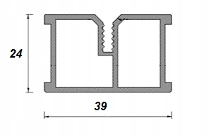 Legar aluminiowy 24x39x4000mm Konstrukcja tarasu Producent inna