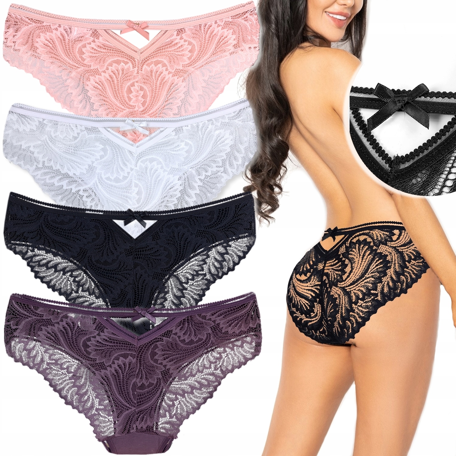 

4x Majtki Damskie Zmysłowe Koronkowe figi XL/XXL