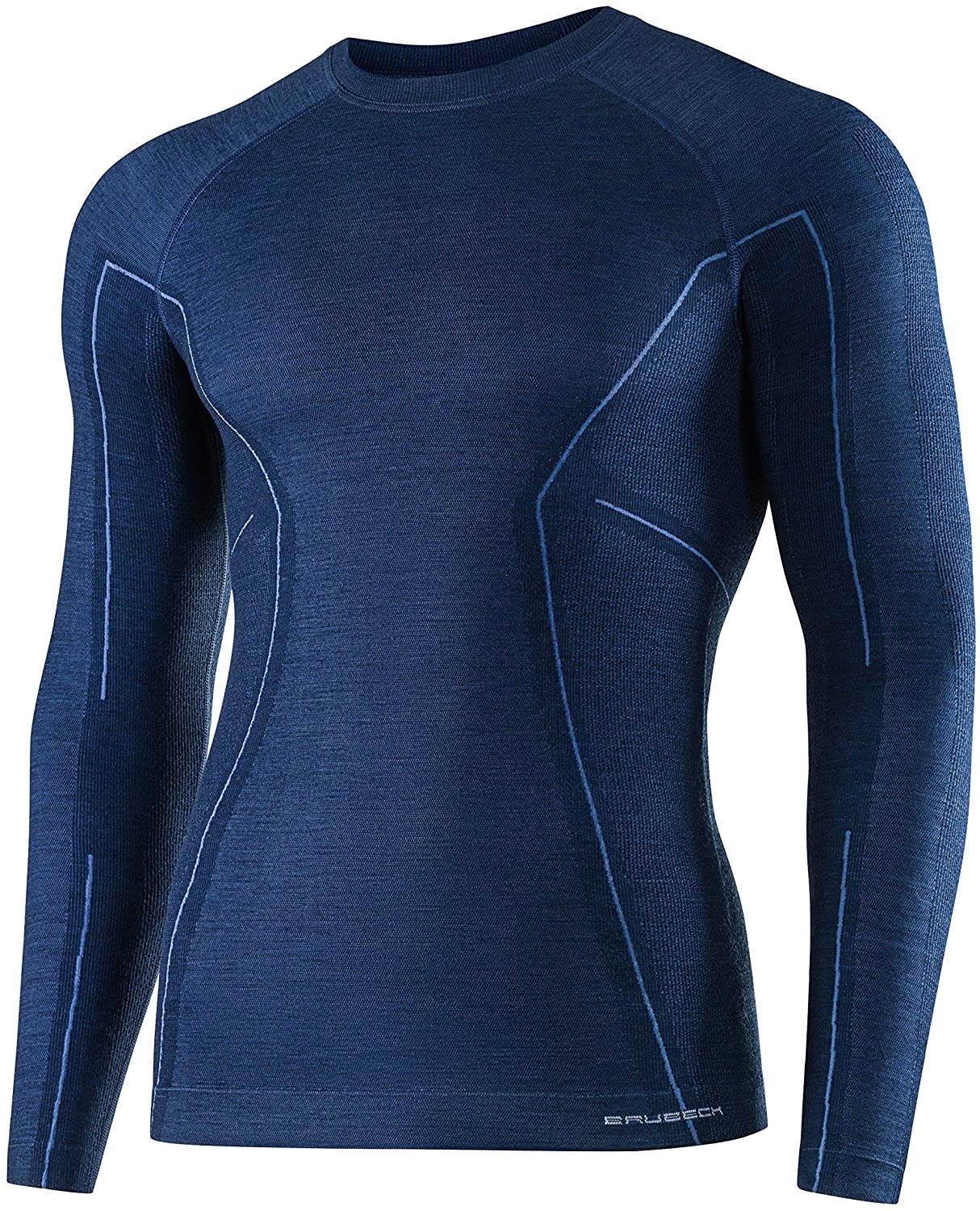 Męska Wełniana Koszulka Brubeck Longsleeve Merino Wool LS1282M Granat 2XL