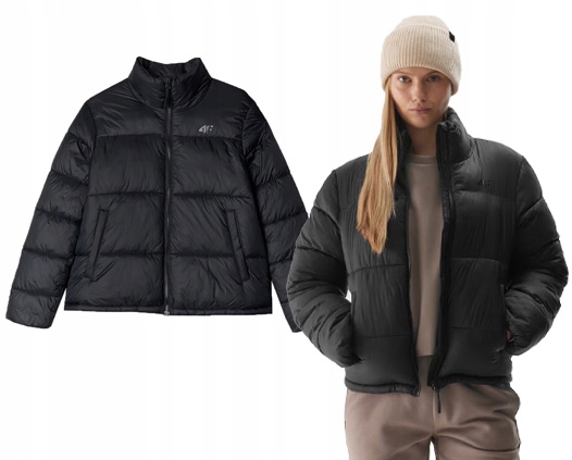 Zimní bunda 4F péřová F469 20S bez kapuce černá L