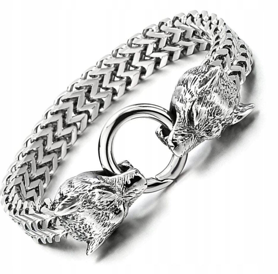 BRANSOLETKA MĘSKA WILK STAL SZLACHETNA 316L Marka Inna marka