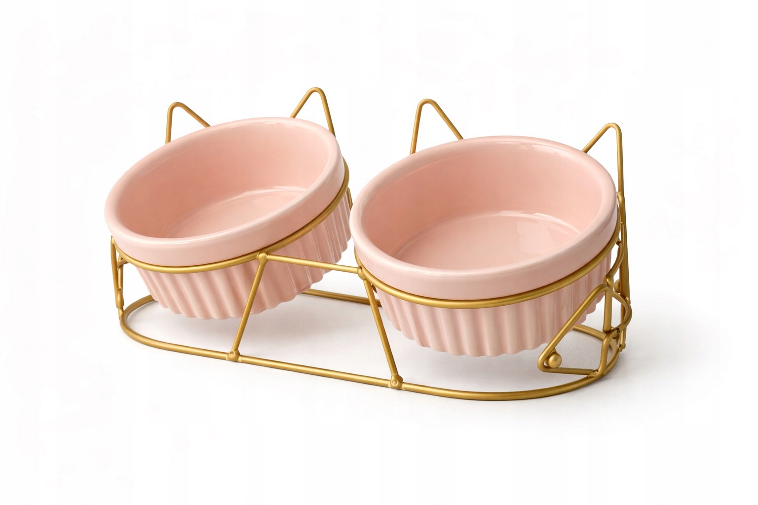 MISKA DO KARMY MISKI ZESTAW DLA KOTA RÓŻOWE CERAMICZNE KOMPLET