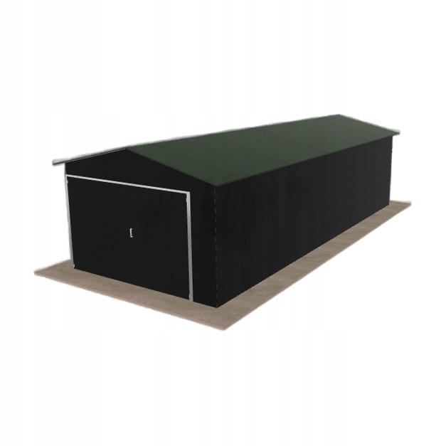 Plechová garáž 3.5 x 8.5 m jednopolohová, dvoupolohová, černá