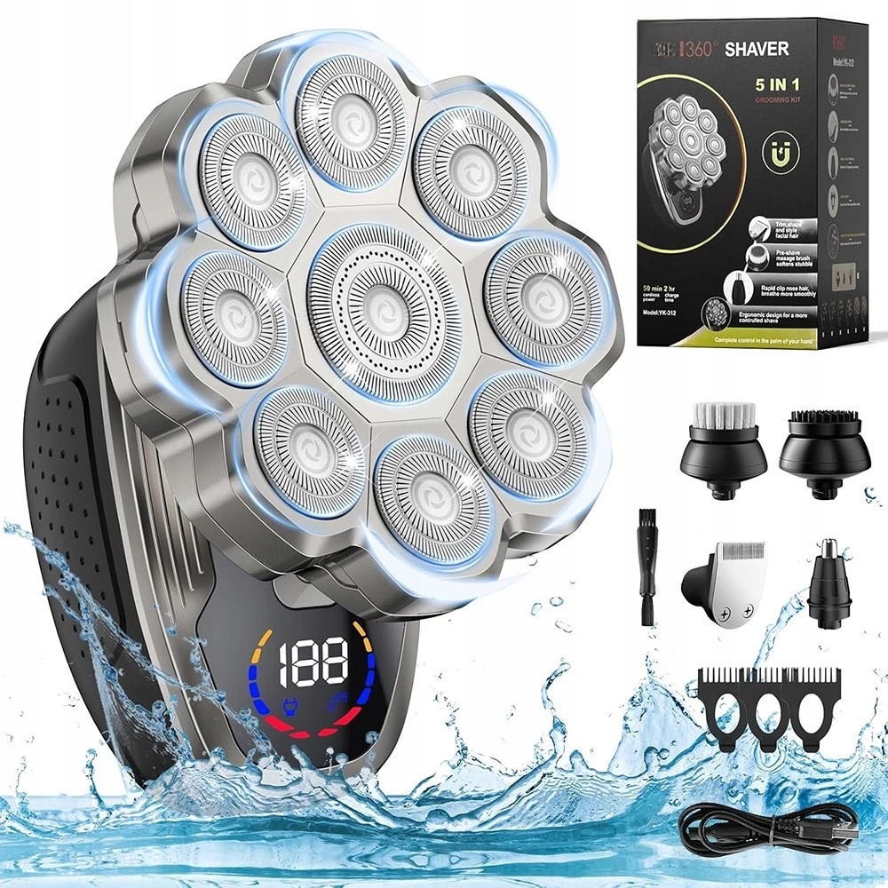 9D Magnetyczna Głowica Golarka Elektryczna Wodoodporna Do Twarzy I Ciała