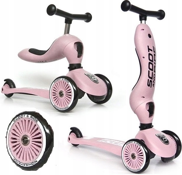 

Scootandride Highwaykick 2W1 Hulajnoga 1-5LAT Rose