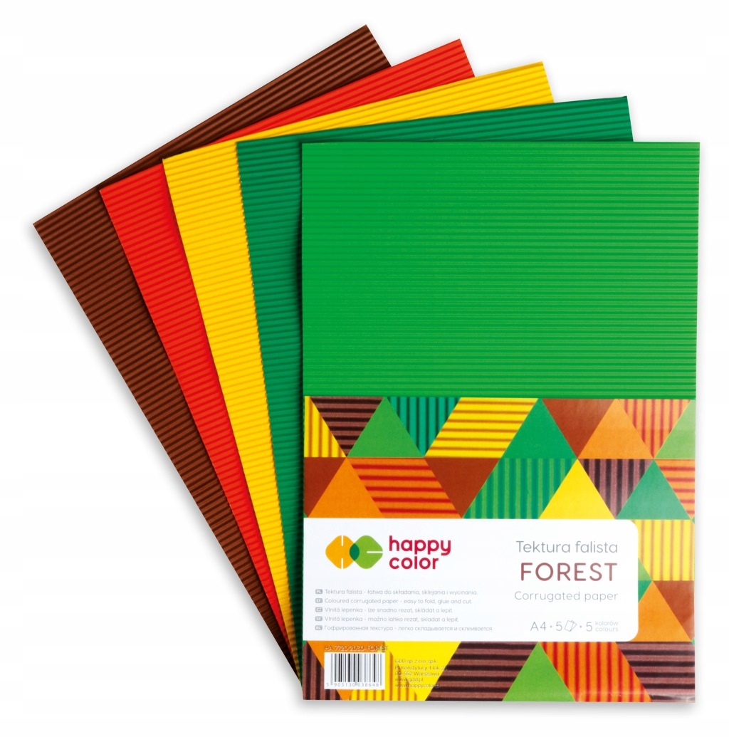 

Tektura falista Happy Color A4 5 ark Forest