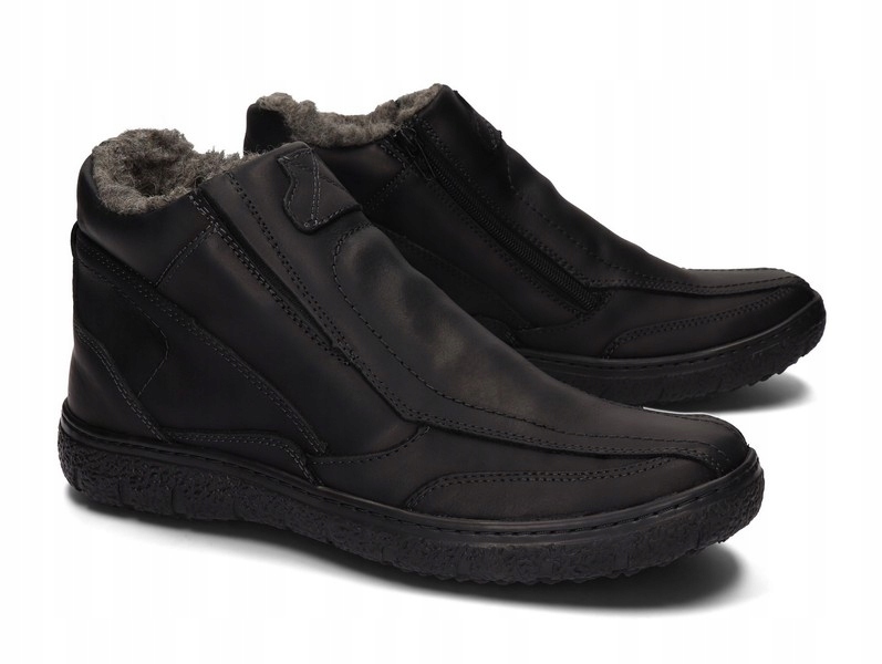 OBUWIE ZIMOWE MĘSKIE KOZAKI SKÓRA 151 CZARNY 42 Marka inna