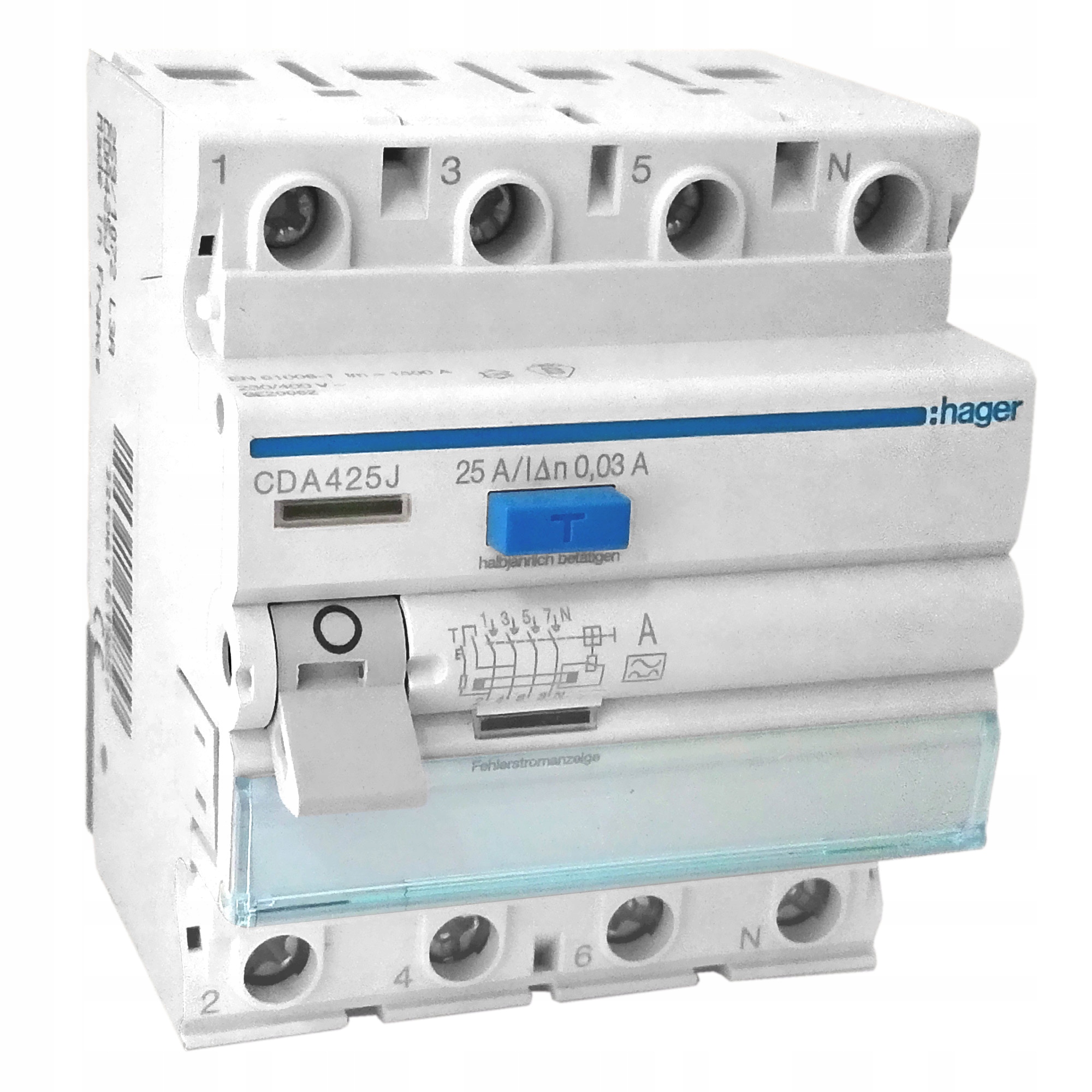 

Hager Wyłącznik różnicowoprądowy 4P 25A A CDA425J