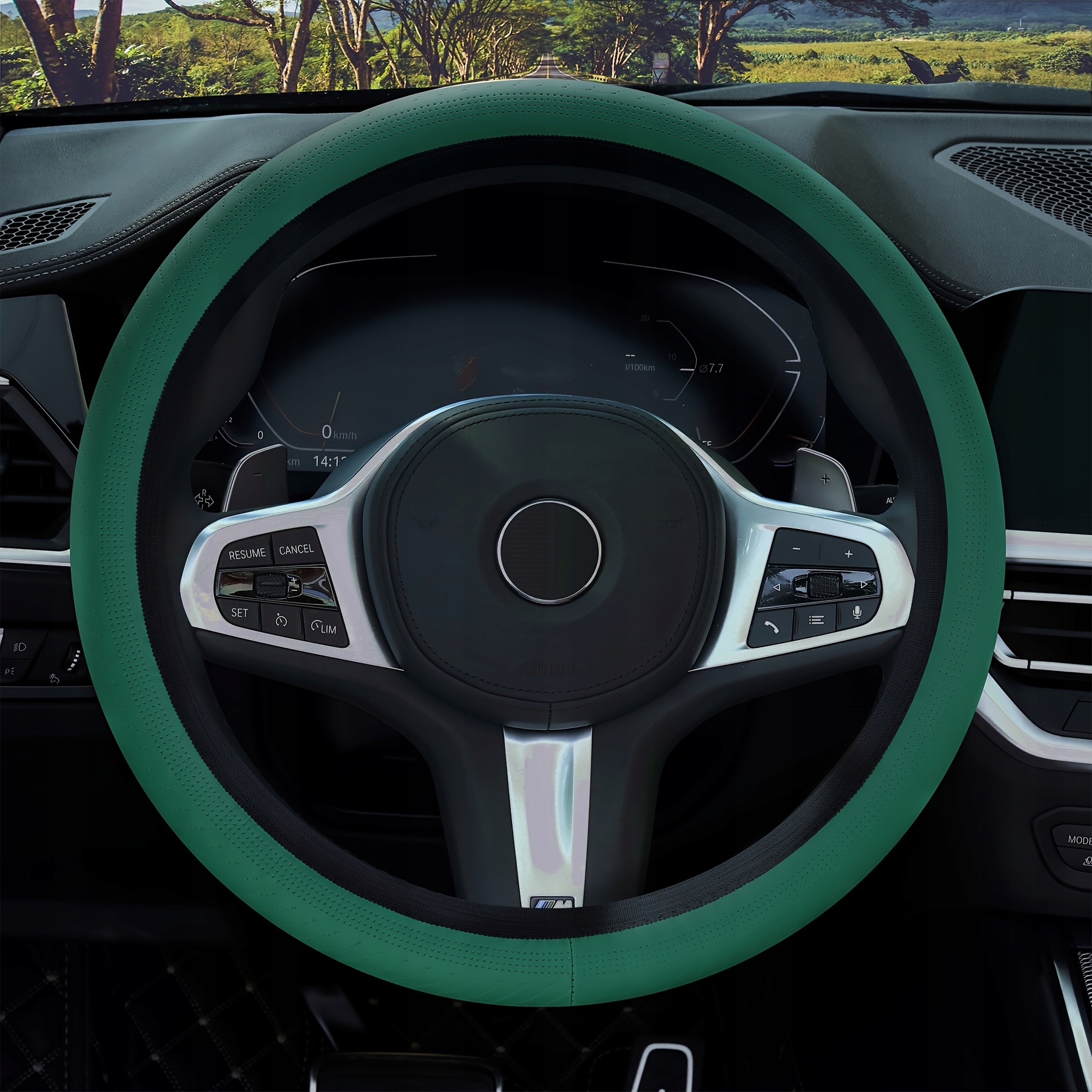 Silikonowa Osłona Nakładka Pokrowiec na kierownicę 33-43 cm Ciemnozielony