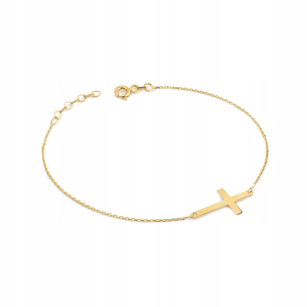 Zlatý Náramek Dámský pr. 585 14k Celebrity Kříž Křížek Krabička