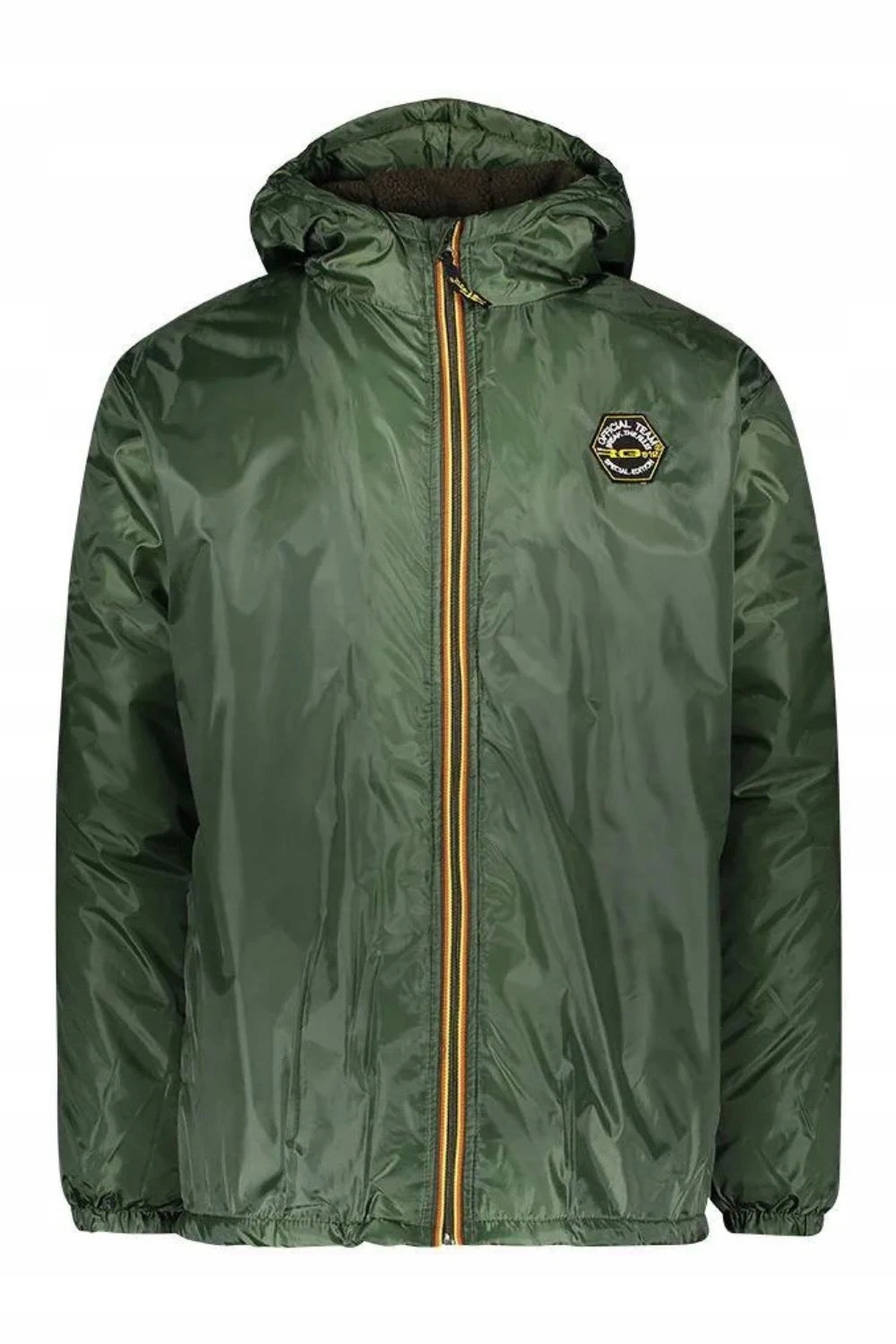 Pánská bunda RG512 zelená přechodová s fleecem a kapucí vel. M