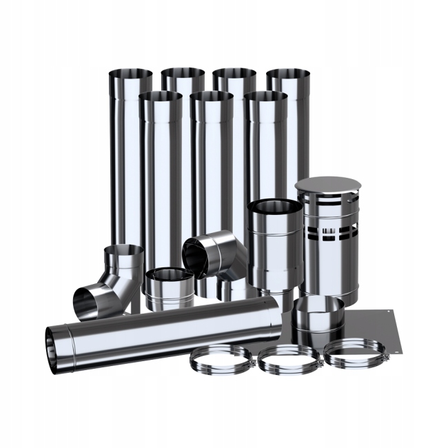 Koaxiálny Komín Na Šachtu Fi 130, Nerez