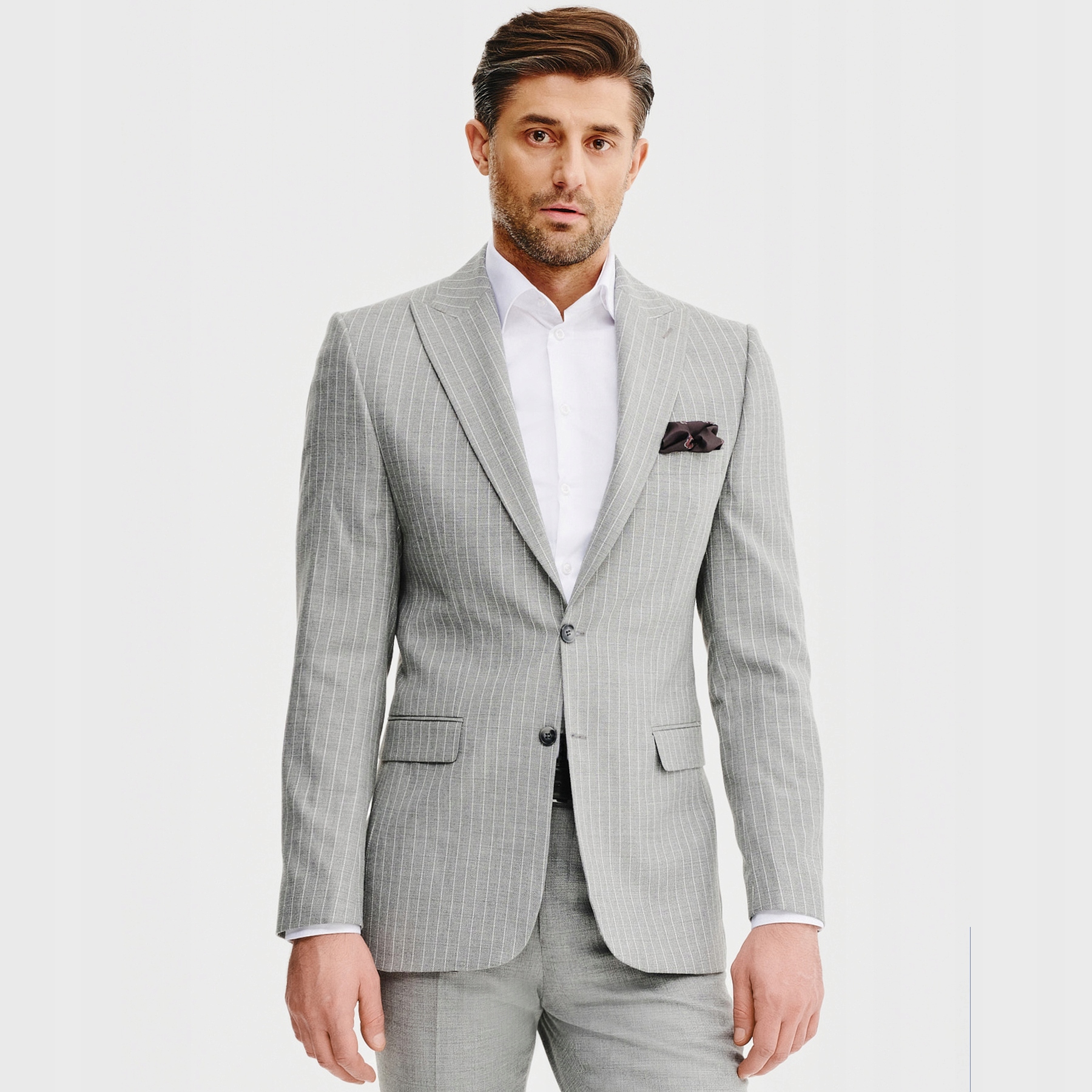 Šedé pruhované sako Pako Lorente vel 50/176