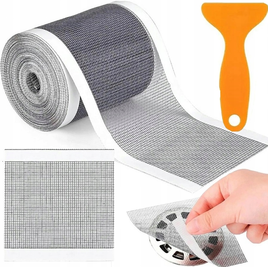 SAMOPRZYLEPNA NAKLEJKA TAŚMA SITKO ODPŁYW ZLEWU PRYSZNICA ŁAPACZ WŁOSÓW 10m