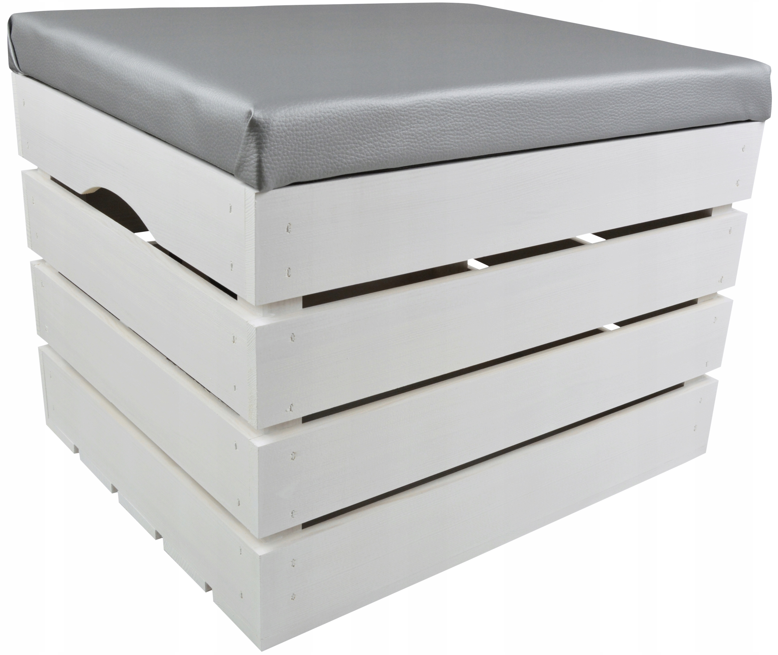 Taburet Dřevěný Kufřík Obice Z Ekokůže Úložný Prostor Pl